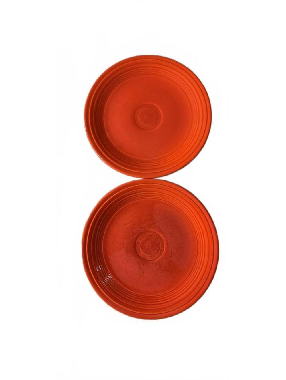 Vintage Fiesta Genuine Fiestaware Orange Salad Plates Set of 2